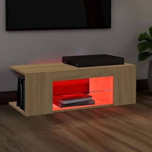TV ormarić s LED svjetlima boja hrasta sonome 90 x 39 x 30 cm - sonoma hrast 1 Cijena