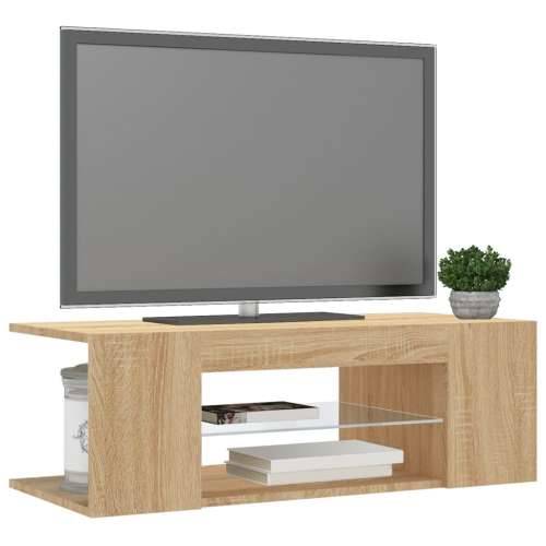 TV ormarić s LED svjetlima boja hrasta sonome 90 x 39 x 30 cm - sonoma hrast 1 Cijena