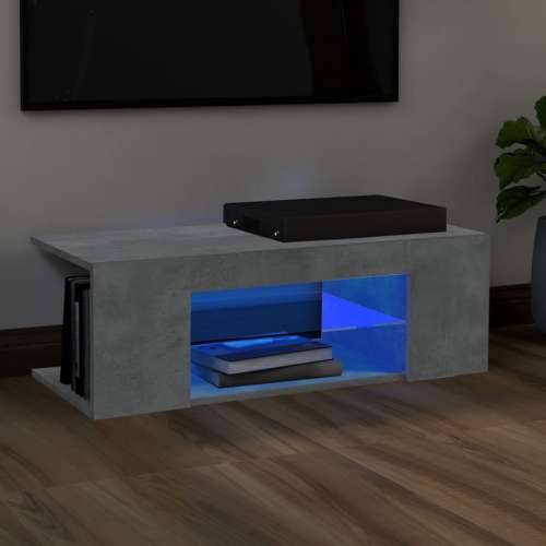 TV ormarić s LED svjetlima siva boja betona 90 x 39 x 30 cm - Beton siva 1 Cijena