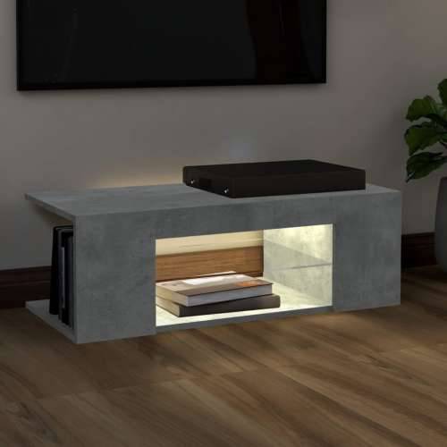 TV ormarić s LED svjetlima siva boja betona 90 x 39 x 30 cm - Beton siva 1 Cijena