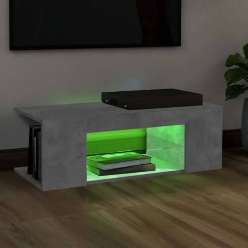TV ormarić s LED svjetlima siva boja betona 90 x 39 x 30 cm - Beton siva 1 Cijena