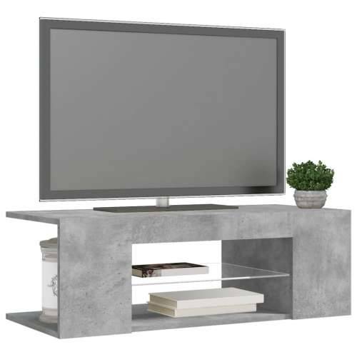 TV ormarić s LED svjetlima siva boja betona 90 x 39 x 30 cm - Beton siva 1 Cijena