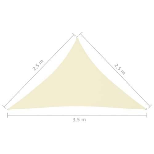 Jedro protiv sunca od tkanine trokutasto 2,5 x 2,5 x 3,5 m krem Cijena