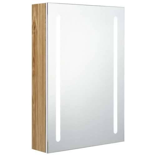 LED kupaonski ormarić s ogledalom bijeli i hrast 50x13x70 cm - bijela i hrast 50 x 13 x 70 cm 1 Cijena