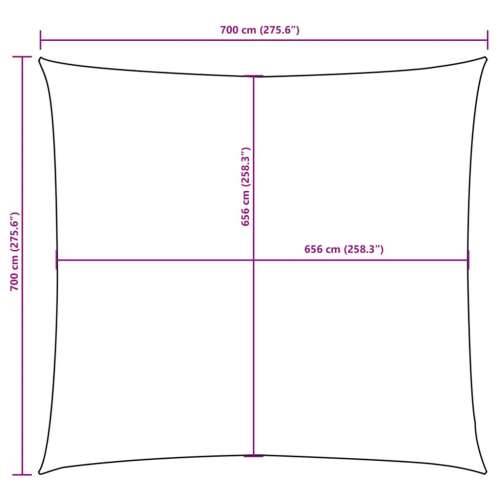 Jedro za zaštitu od sunca od tkanine četvrtasto 7 x 7 m boja cigle - Terakota 7 x 7 m 1 Cijena