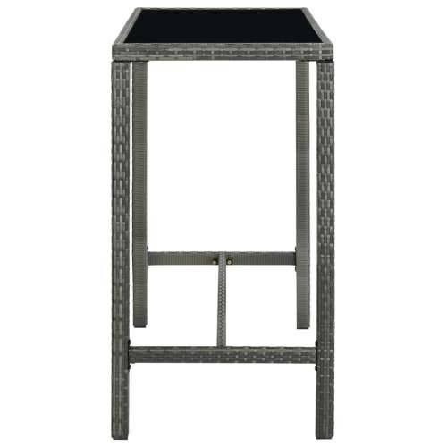 5-dijelni vrtni barski set od poliratana sivi - Siva Dužina stola 130 cm 4 Cijena