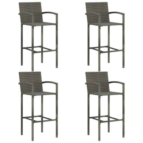 5-dijelni vrtni barski set od poliratana sivi - Siva Dužina stola 130 cm 4 Cijena