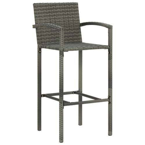 5-dijelni vrtni barski set od poliratana sivi - Siva Dužina stola 130 cm 4 Cijena