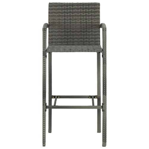 5-dijelni vrtni barski set od poliratana sivi - Siva Dužina stola 130 cm 4 Cijena