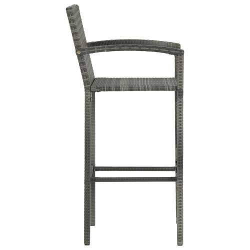 5-dijelni vrtni barski set od poliratana sivi - Siva Dužina stola 130 cm 4 Cijena