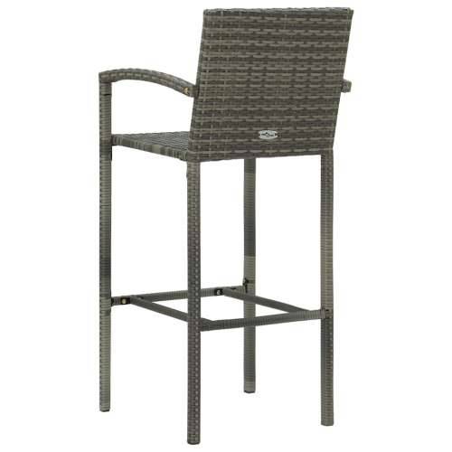 5-dijelni vrtni barski set od poliratana sivi - Siva Dužina stola 130 cm 4 Cijena