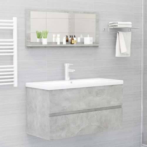 Kupaonsko ogledalo boja betona 90x10,5x37 cm konstruirano drvo - Beton siva 90 x 10.5 x 37 cm 1 Cijena