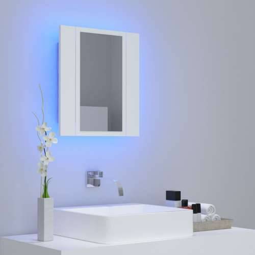 LED kupaonski ormarić s ogledalom bijeli 40x12x45 cm akrilni Cijena