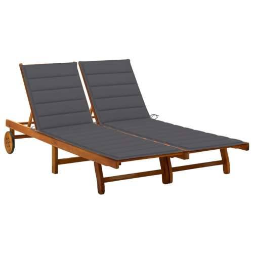 Vrtna ležaljka za 2 osobe s jastucima masivno bagremovo drvo - Antracit 200 x 123 x 85 cm 1 Cijena