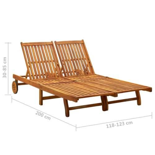 Vrtna ležaljka za 2 osobe s jastucima masivno bagremovo drvo - Krema 200 x 123 x 85 cm 1 Cijena
