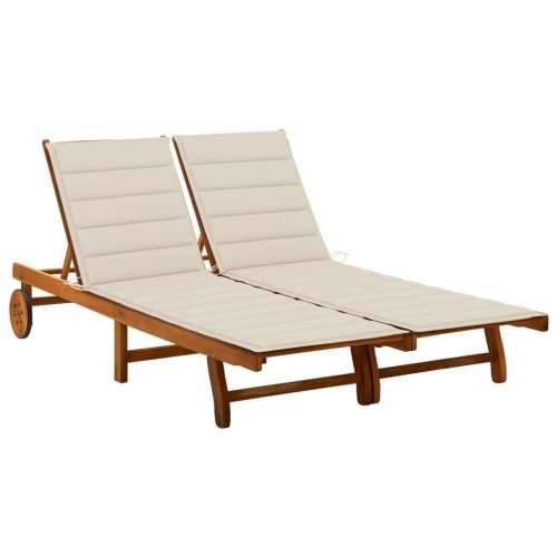 Vrtna ležaljka za 2 osobe s jastucima masivno bagremovo drvo - Bež 200 x 123 x 85 cm 1 Cijena