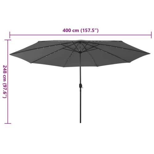 Vrtni suncobran s LED svjetlima 400 cm antracit - Antracit 1 Cijena