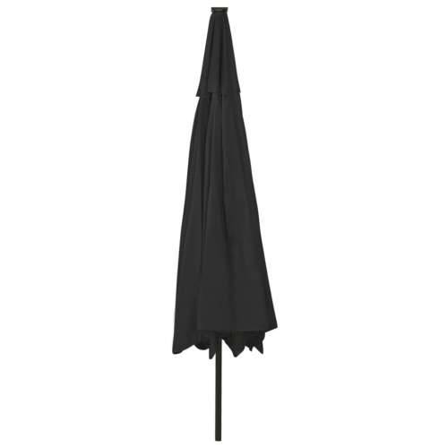 Vrtni suncobran s LED svjetlima 400 cm crni - Crna 1 Cijena