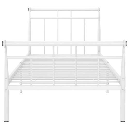 Okvir za krevet bijeli metalni 100 x 200 cm - Bijela 100 x 200 cm Cijena