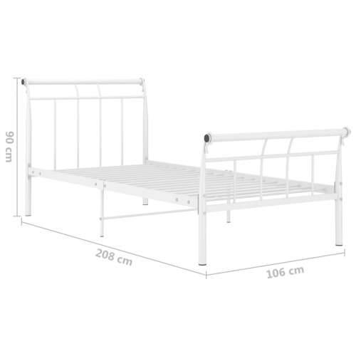 Okvir za krevet bijeli metalni 100 x 200 cm - Bijela 100 x 200 cm Cijena