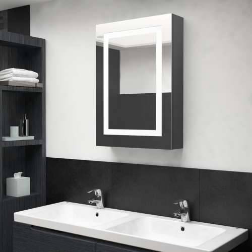 LED kupaonski ormarić s ogledalom sivi 50 x 13 x 70 cm - Siva 1 Cijena