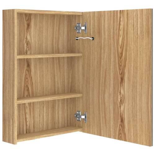 LED kupaonski ormarić s ogledalom boja hrasta 50 x 13 x 70 cm - Boja hrasta 1 Cijena
