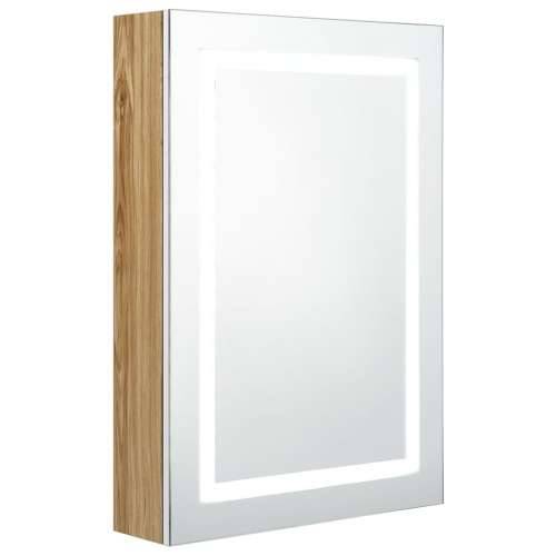 LED kupaonski ormarić s ogledalom bijeli i hrast 50x13x70 cm - bijela i hrast 1 Cijena