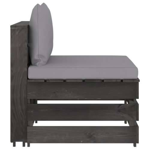 Modularna srednja sofa s jastucima od sivo impregniranog drva Siva 1 srednja sofa Cijena