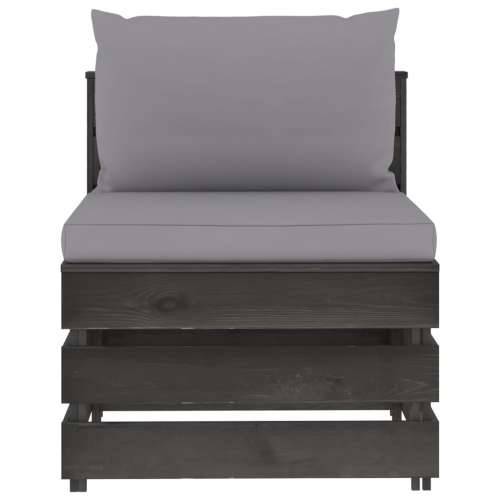 Modularna srednja sofa s jastucima od sivo impregniranog drva Siva 1 srednja sofa Cijena