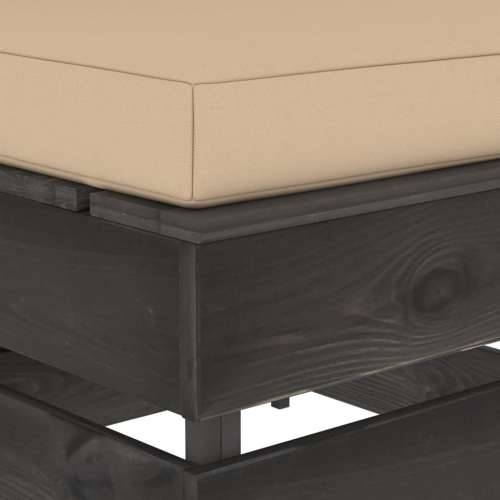 Modularna srednja sofa s jastucima od sivo impregniranog drva - bež i siva 1 srednja sofa Cijena
