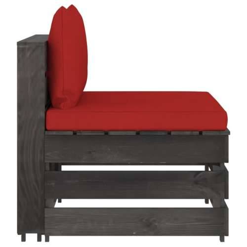 Modularna srednja sofa s jastucima od sivo impregniranog drva - Crvena i siva 1 srednja sofa Cijena
