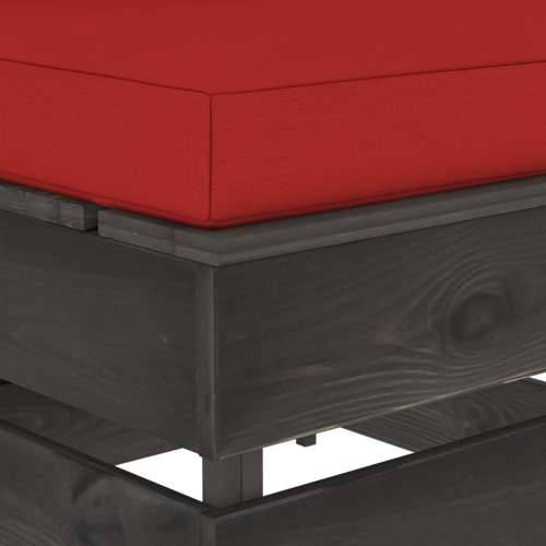 Modularna srednja sofa s jastucima od sivo impregniranog drva - Crvena i siva 1 srednja sofa Cijena