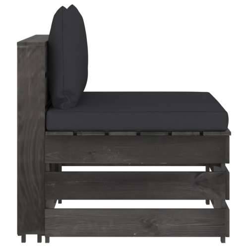 Modularna srednja sofa s jastucima od sivo impregniranog drva - Crna i siva 1 srednja sofa Cijena