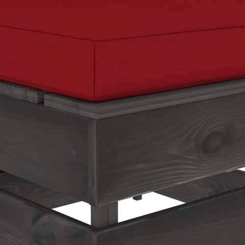 Modularna srednja sofa s jastucima od sivo impregniranog drva - Boja vina i siva 1 srednja sofa Cijena