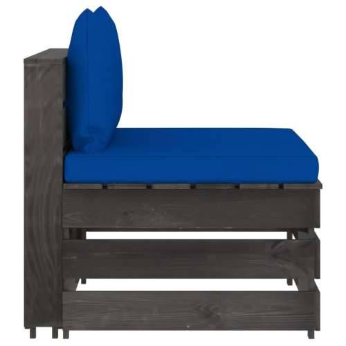 Modularna srednja sofa s jastucima od sivo impregniranog drva - plava i siva 1 srednja sofa Cijena