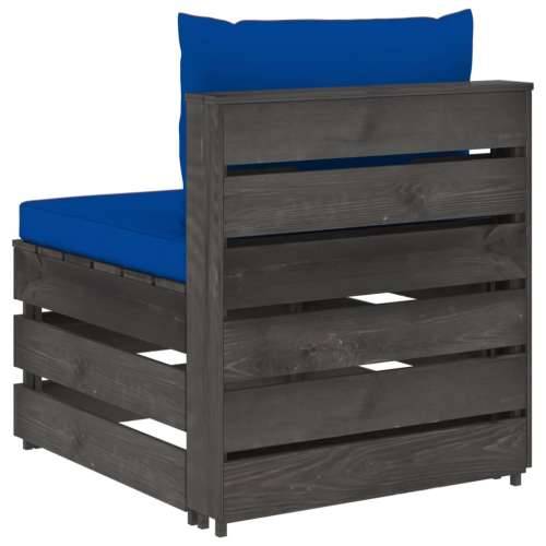 Modularna srednja sofa s jastucima od sivo impregniranog drva - plava i siva 1 srednja sofa Cijena