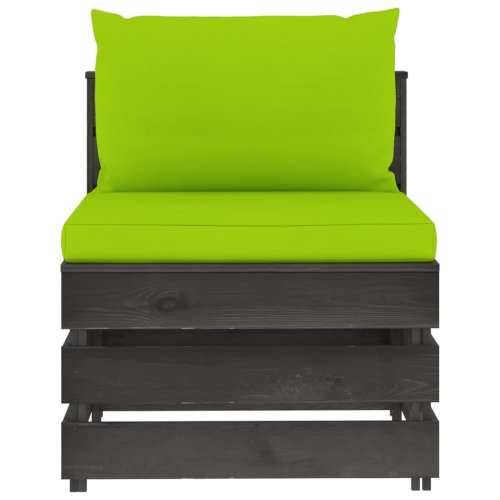 Modularna srednja sofa s jastucima od sivo impregniranog drva - Svjetlozelena i siva 1 srednja sofa Cijena