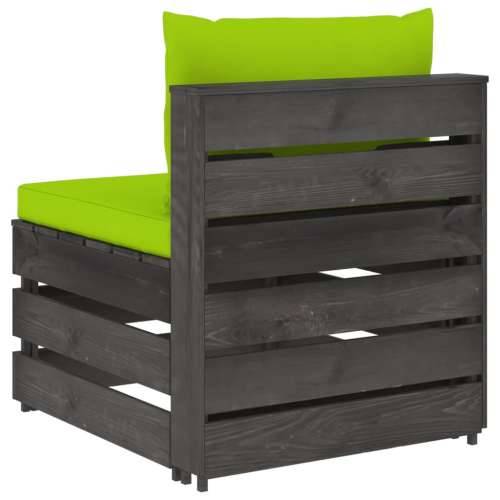 Modularna srednja sofa s jastucima od sivo impregniranog drva - Svjetlozelena i siva 1 srednja sofa Cijena