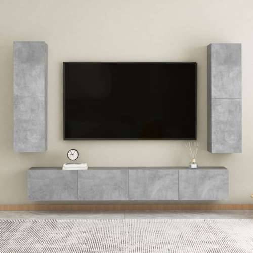 TV ormarić boja betona 30,5 x 30 x 110 cm od konstruiranog drva - Beton siva 1 110 cm Cijena