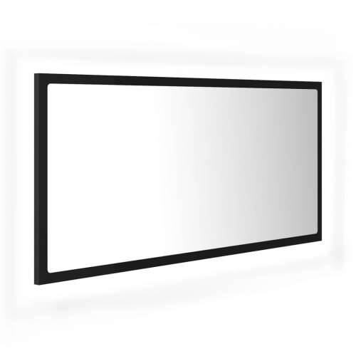 LED kupaonsko ogledalo crno 90x8,5x37 cm akrilno Cijena