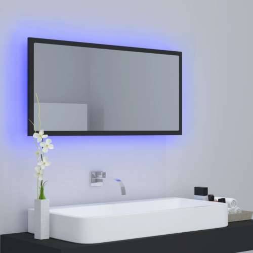 LED kupaonsko ogledalo sivo 90x8,5x37 cm akrilno Cijena