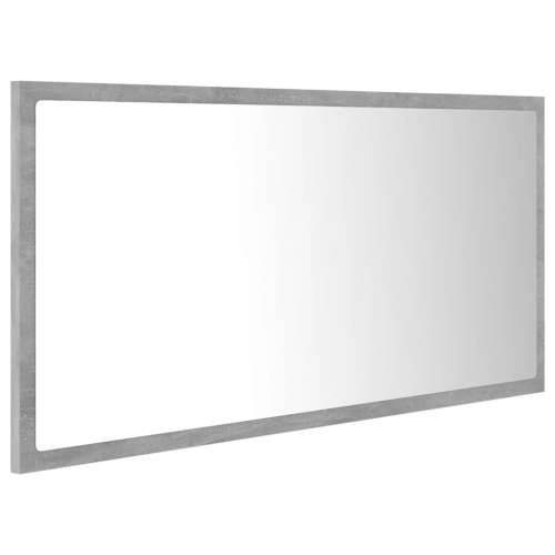 LED kupaonsko ogledalo siva boja betona 90x8,5x37 cm akrilno - Beton siva 1 Cijena