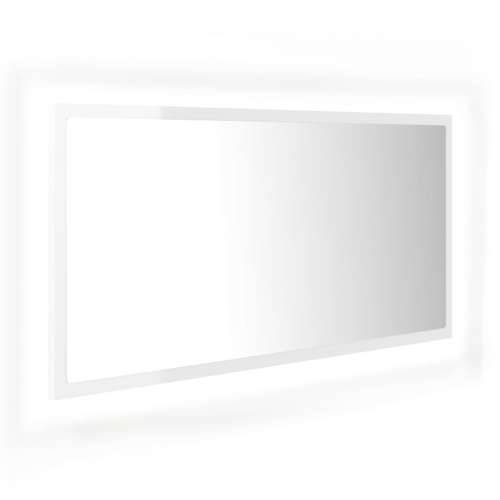 LED kupaonsko ogledalo visoki sjaj bijelo 90 x 8,5 x 37 cm drvo Cijena