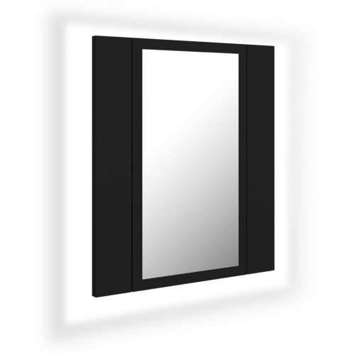 LED kupaonski ormarić s ogledalom crni 40x12x45 cm akrilni Cijena