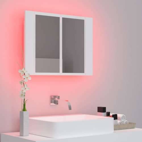 LED kupaonski ormarić s ogledalom bijeli 60x12x45 cm akrilni Cijena