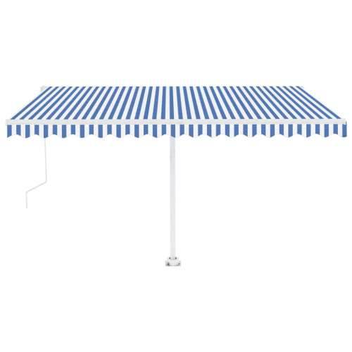 Samostojeća automatska tenda 400 x 300 cm plavo-bijela Cijena
