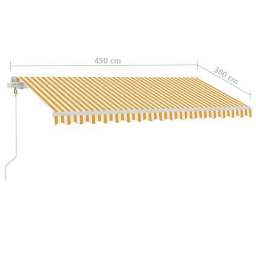 Samostojeća automatska tenda 450 x 300 cm žuto-bijela Cijena