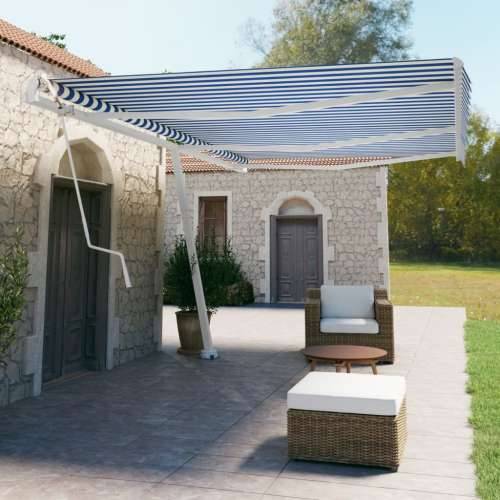 Samostojeća automatska tenda 600x350 cm plavo-bijela - Plava i bijela 600 x 350 cm 1 Cijena
