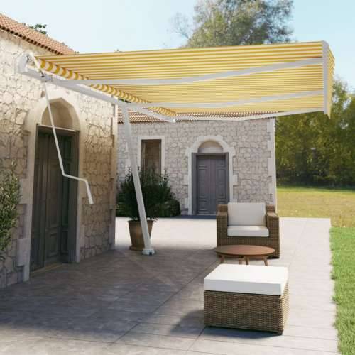 Samostojeća automatska tenda 600 x 350 cm žuto-bijela