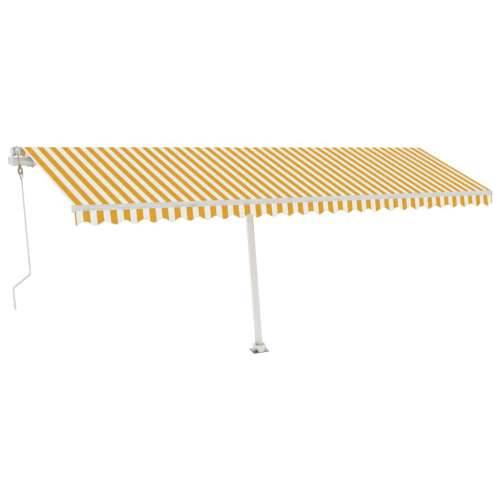 Samostojeća automatska tenda 600 x 350 cm žuto-bijela Cijena